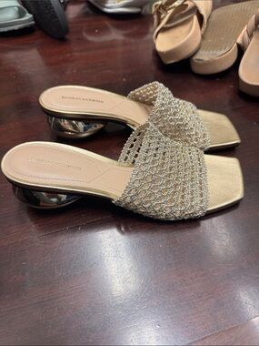 Nicholas Kirkwood Gold Beaded Slide Mules